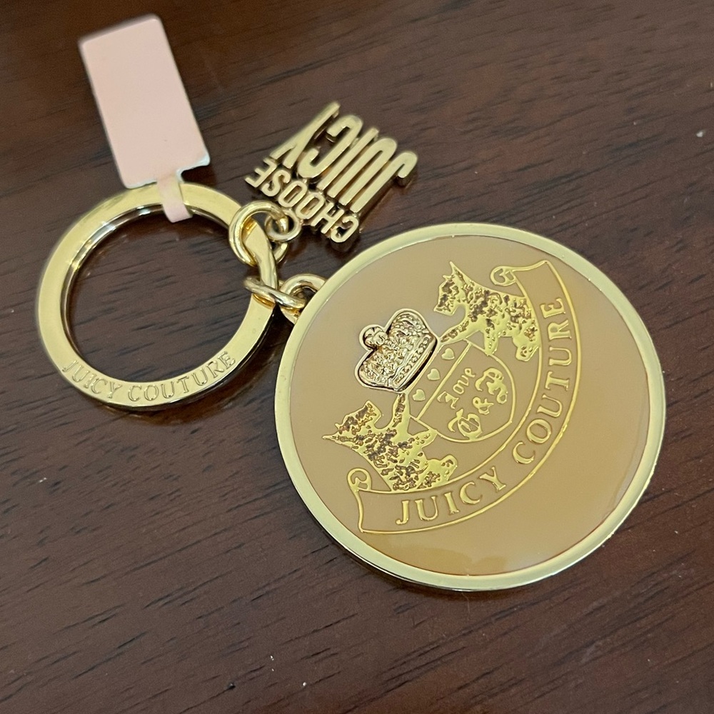 Vintage Juicy Couture Gold and Pink Key Holder - NWT